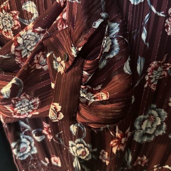 Rachel Roy Royal Orchid Burgundy Floral Fall Dress - Picture 8 of 11